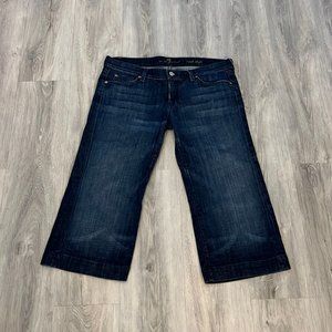 7 For All Mankind Dark Blue Cropped Jeans